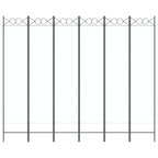 6-Panel Room Divider White 94.5"x78.7" Fabric