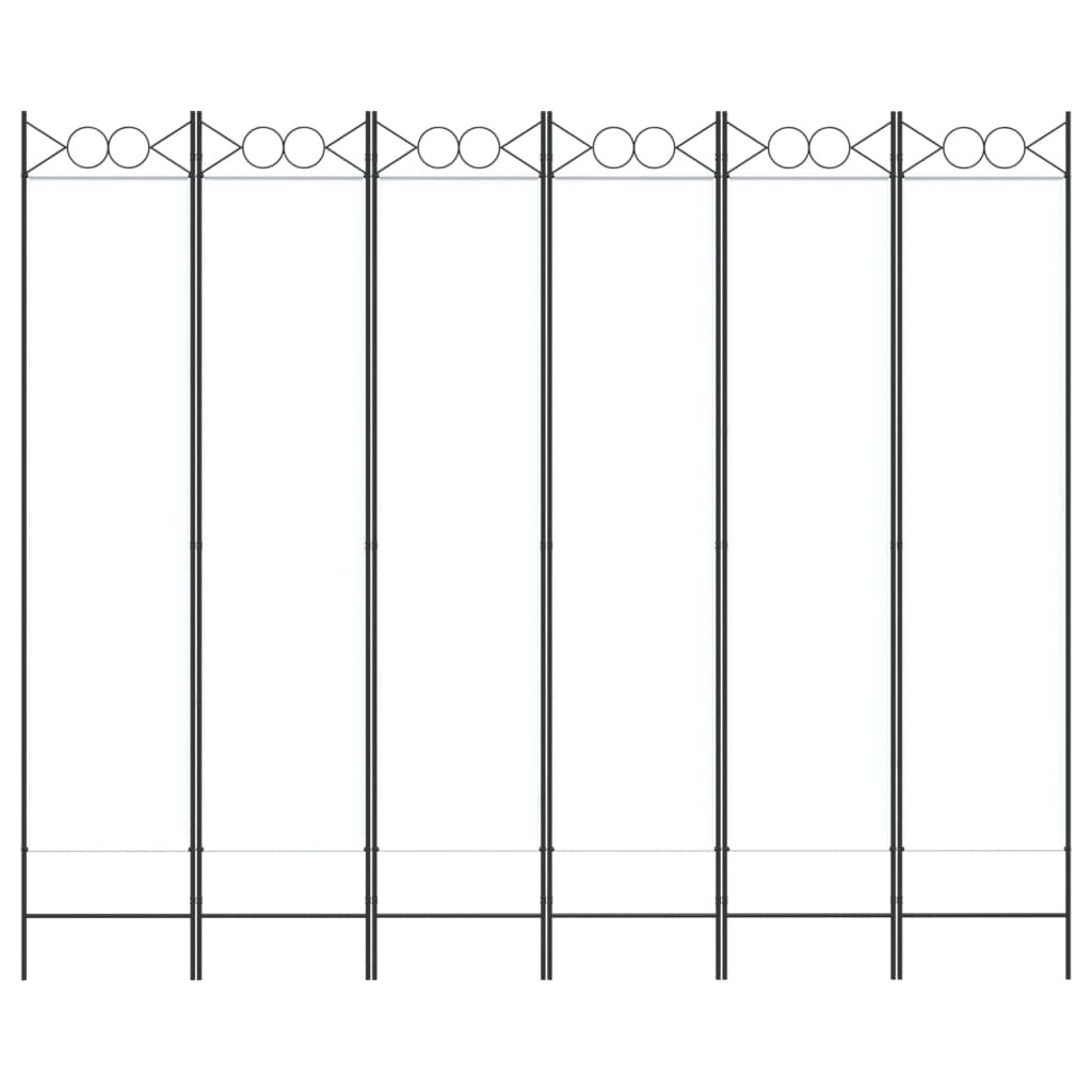 6-Panel Room Divider White 94.5"x78.7" Fabric