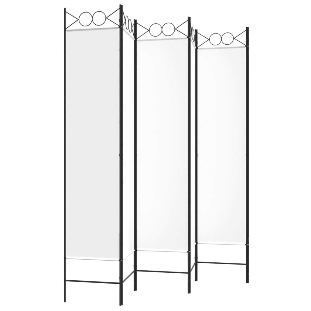 6-Panel Room Divider White 94.5"x78.7" Fabric