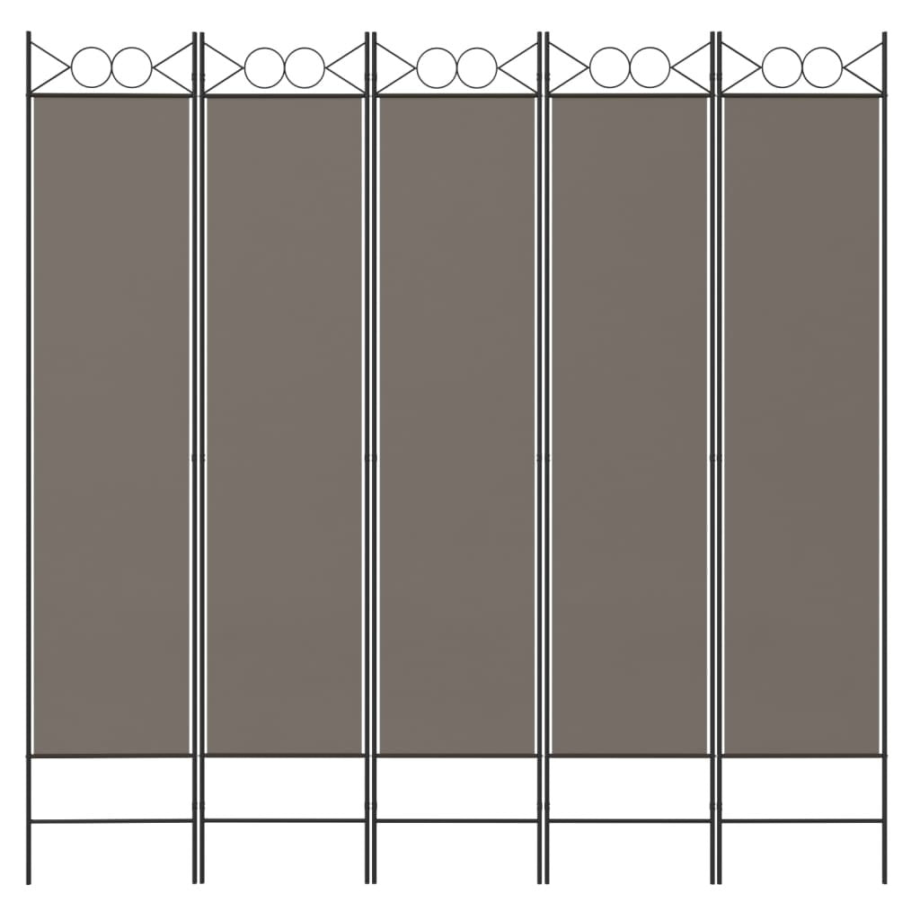 5-Panel Room Divider Anthracite 78.7"x86.6" Fabric