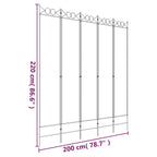 5-Panel Room Divider Anthracite 78.7"x86.6" Fabric