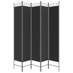 5-Panel Room Divider Black 78.7"x86.6" Fabric