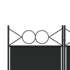 5-Panel Room Divider Black 78.7"x86.6" Fabric