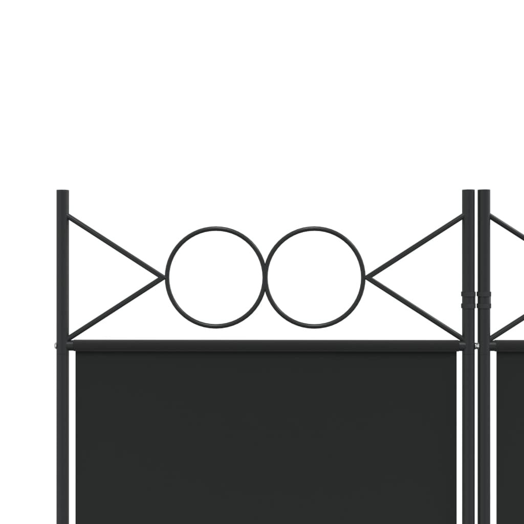5-Panel Room Divider Black 78.7"x86.6" Fabric