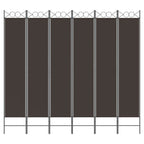 6-Panel Room Divider Brown 94.5"x86.6" Fabric