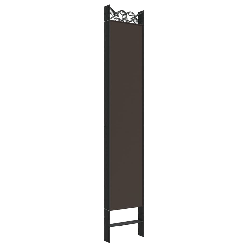 6-Panel Room Divider Brown 94.5"x86.6" Fabric