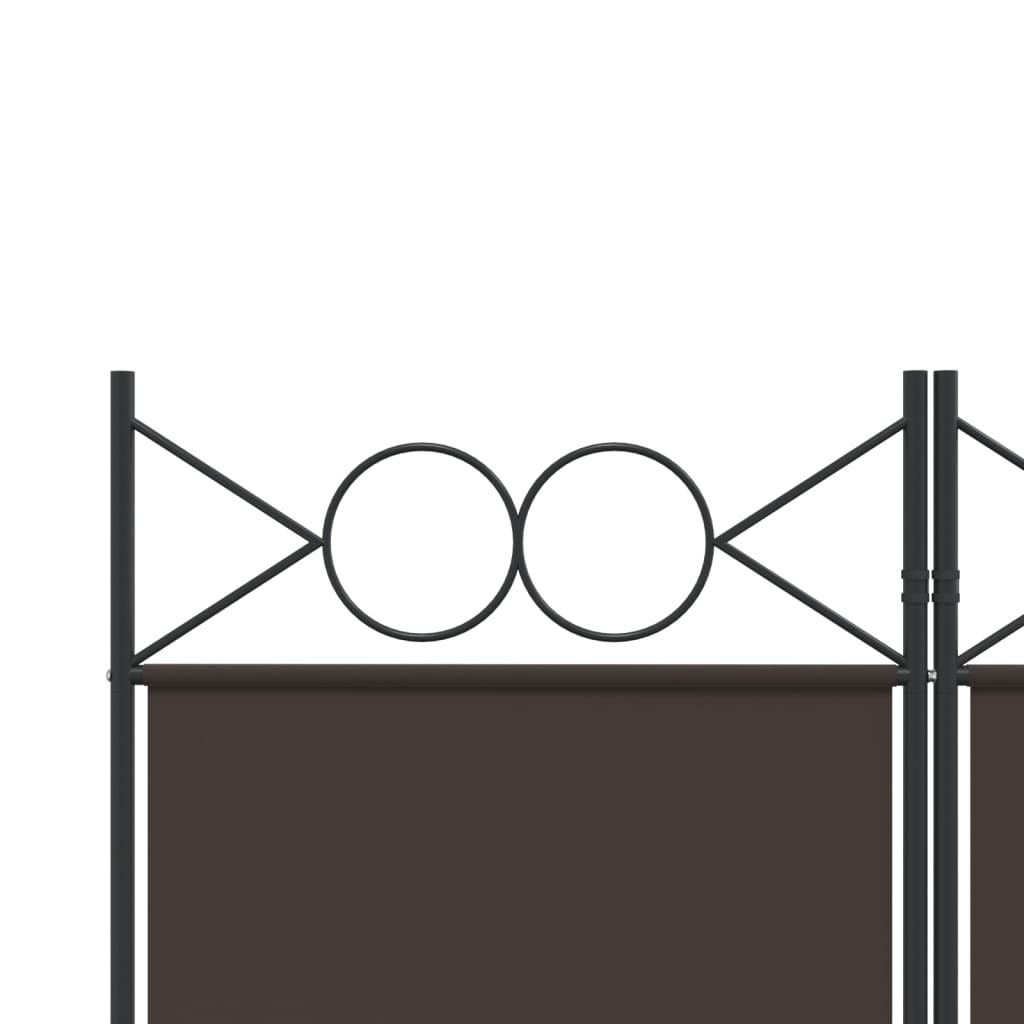 6-Panel Room Divider Brown 94.5"x86.6" Fabric