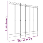 6-Panel Room Divider Brown 94.5"x86.6" Fabric