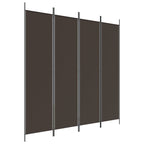 4-Panel Room Divider Brown 78.7"x78.7" Fabric