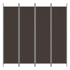 4-Panel Room Divider Brown 78.7"x78.7" Fabric