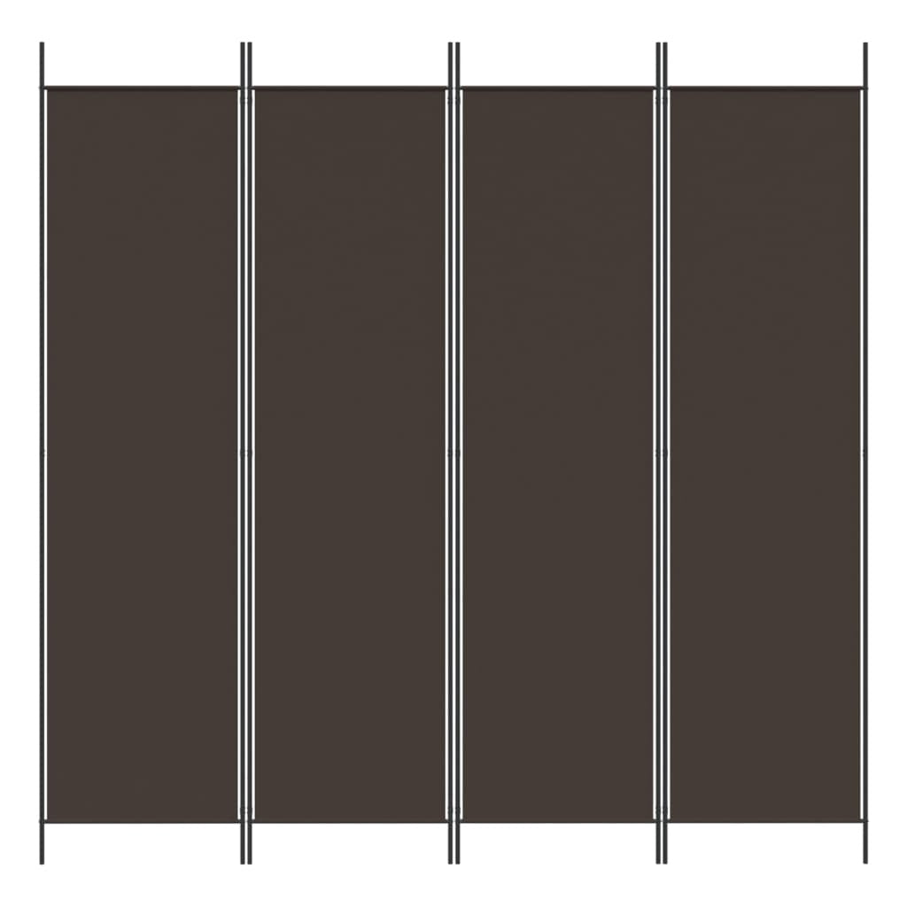 4-Panel Room Divider Brown 78.7"x78.7" Fabric