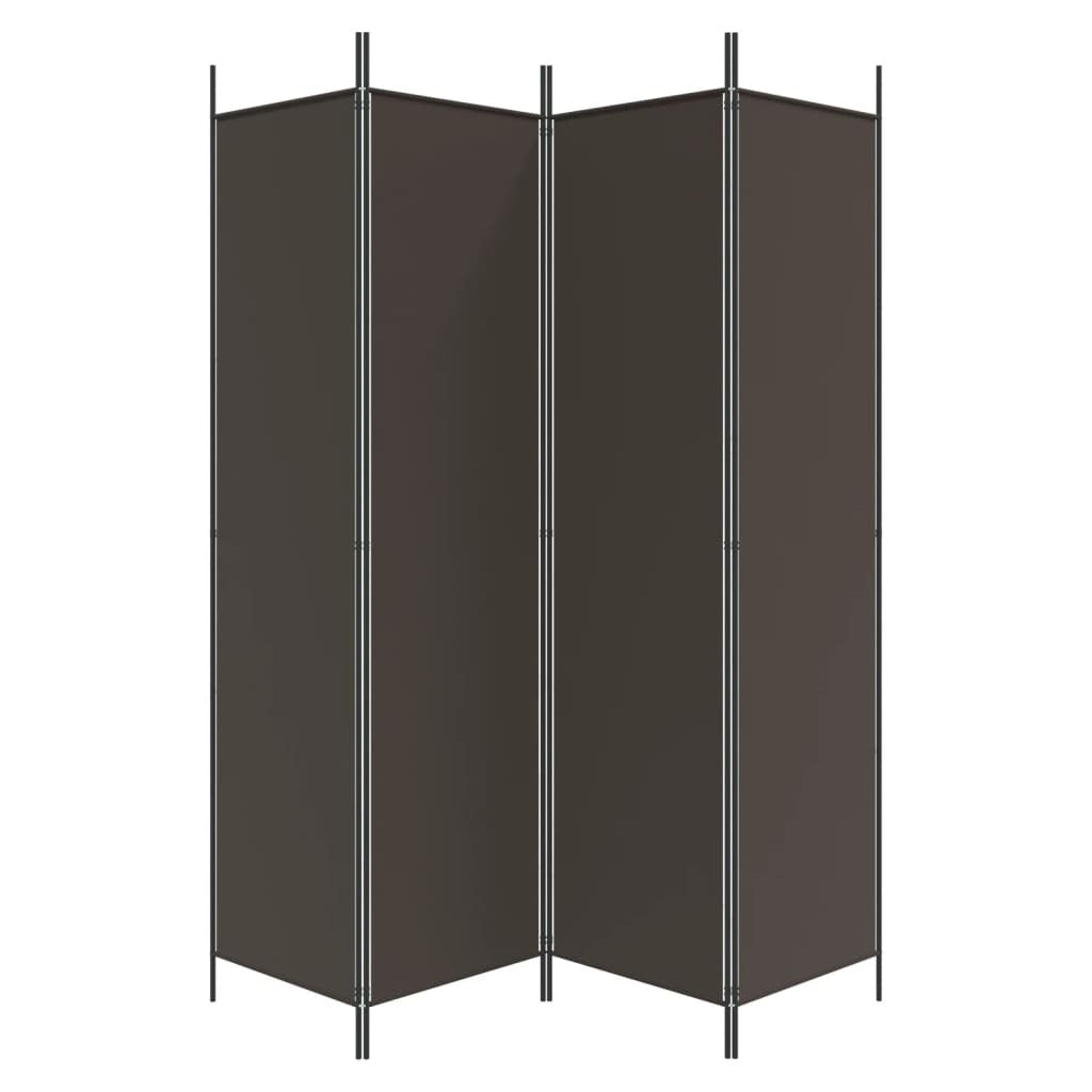 4-Panel Room Divider Brown 78.7"x78.7" Fabric