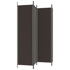 4-Panel Room Divider Brown 78.7"x78.7" Fabric