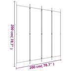 4-Panel Room Divider Brown 78.7"x78.7" Fabric