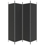 4-Panel Room Divider Black 78.7"x78.7" Fabric