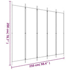 5-Panel Room Divider Anthracite 98.4"x78.7" Fabric