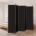 6-Panel Room Divider Black 118.1"x78.7" Fabric