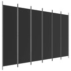 6-Panel Room Divider Black 118.1"x78.7" Fabric