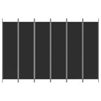 6-Panel Room Divider Black 118.1"x78.7" Fabric