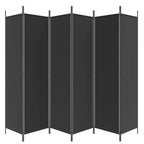 6-Panel Room Divider Black 118.1"x78.7" Fabric
