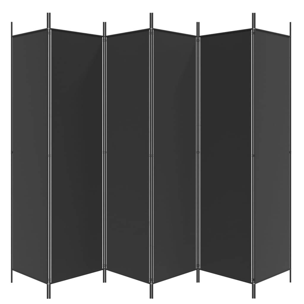 6-Panel Room Divider Black 118.1"x78.7" Fabric
