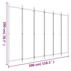 6-Panel Room Divider Black 118.1"x78.7" Fabric