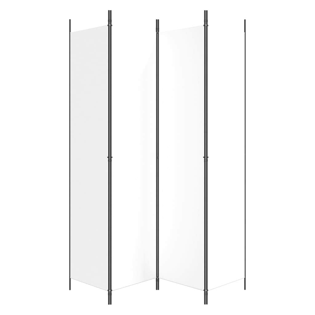 4-Panel Room Divider White 78.7"x86.6" Fabric
