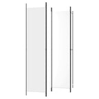 4-Panel Room Divider White 78.7"x86.6" Fabric