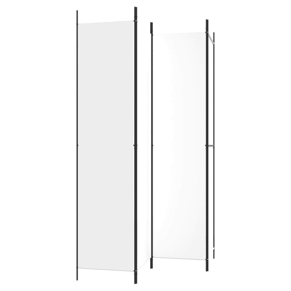 4-Panel Room Divider White 78.7"x86.6" Fabric