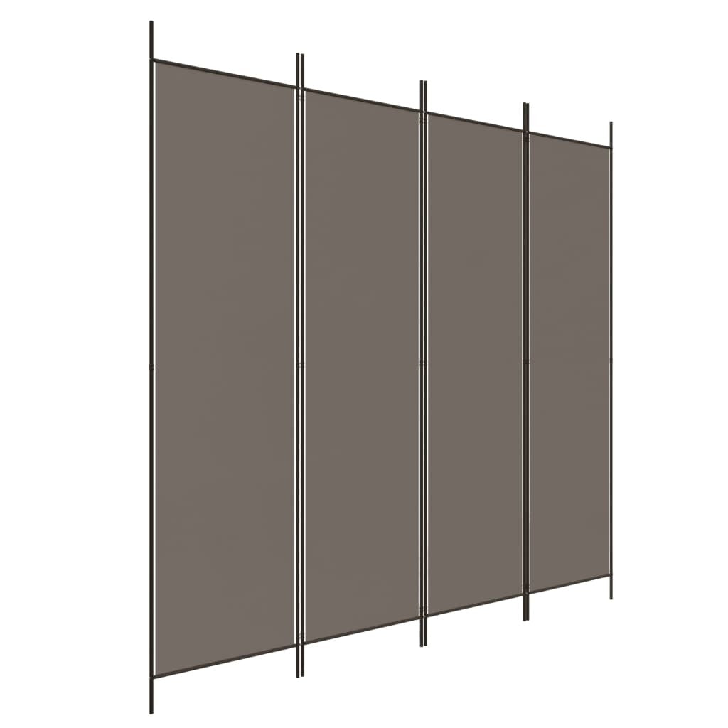 4-Panel Room Divider Anthracite 78.7"x86.6" Fabric