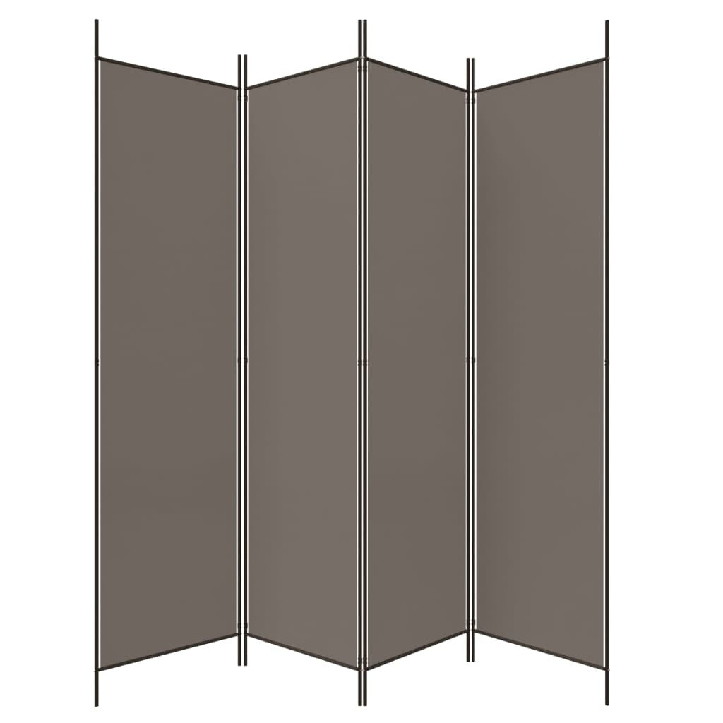 4-Panel Room Divider Anthracite 78.7"x86.6" Fabric