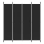 4-Panel Room Divider Black 78.7"x86.6" Fabric