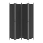 4-Panel Room Divider Black 78.7"x86.6" Fabric