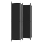 4-Panel Room Divider Black 78.7"x86.6" Fabric