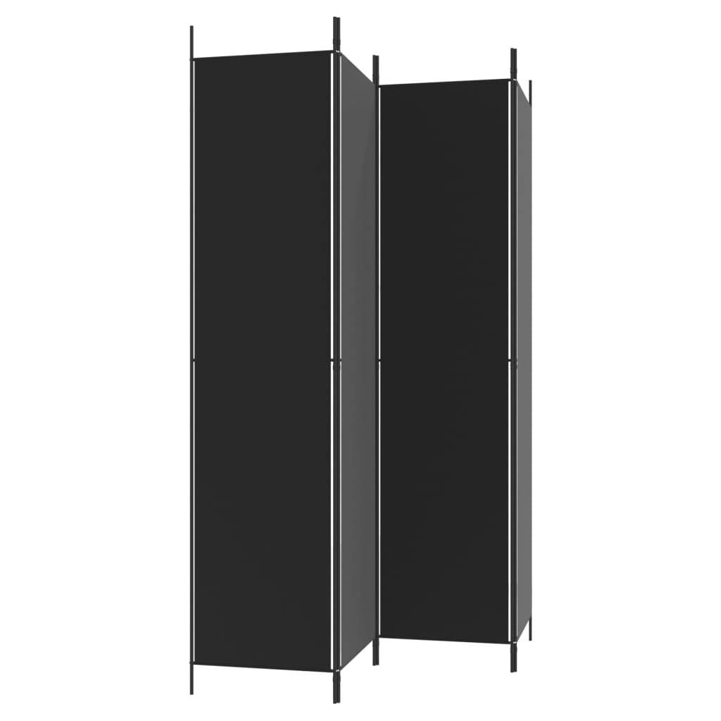 4-Panel Room Divider Black 78.7"x86.6" Fabric