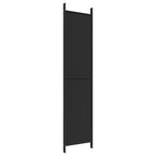 4-Panel Room Divider Black 78.7"x86.6" Fabric