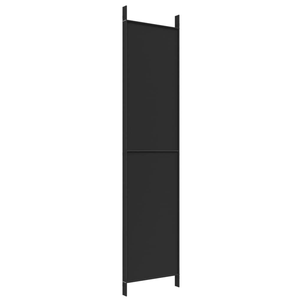 4-Panel Room Divider Black 78.7"x86.6" Fabric