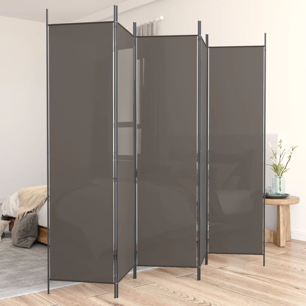 5-Panel Room Divider Anthracite 98.4"x86.6" Fabric