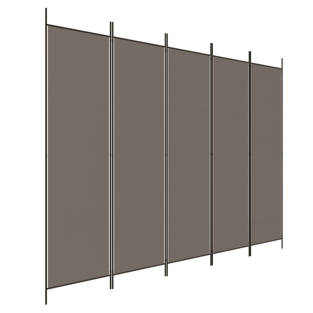 5-Panel Room Divider Anthracite 98.4"x86.6" Fabric