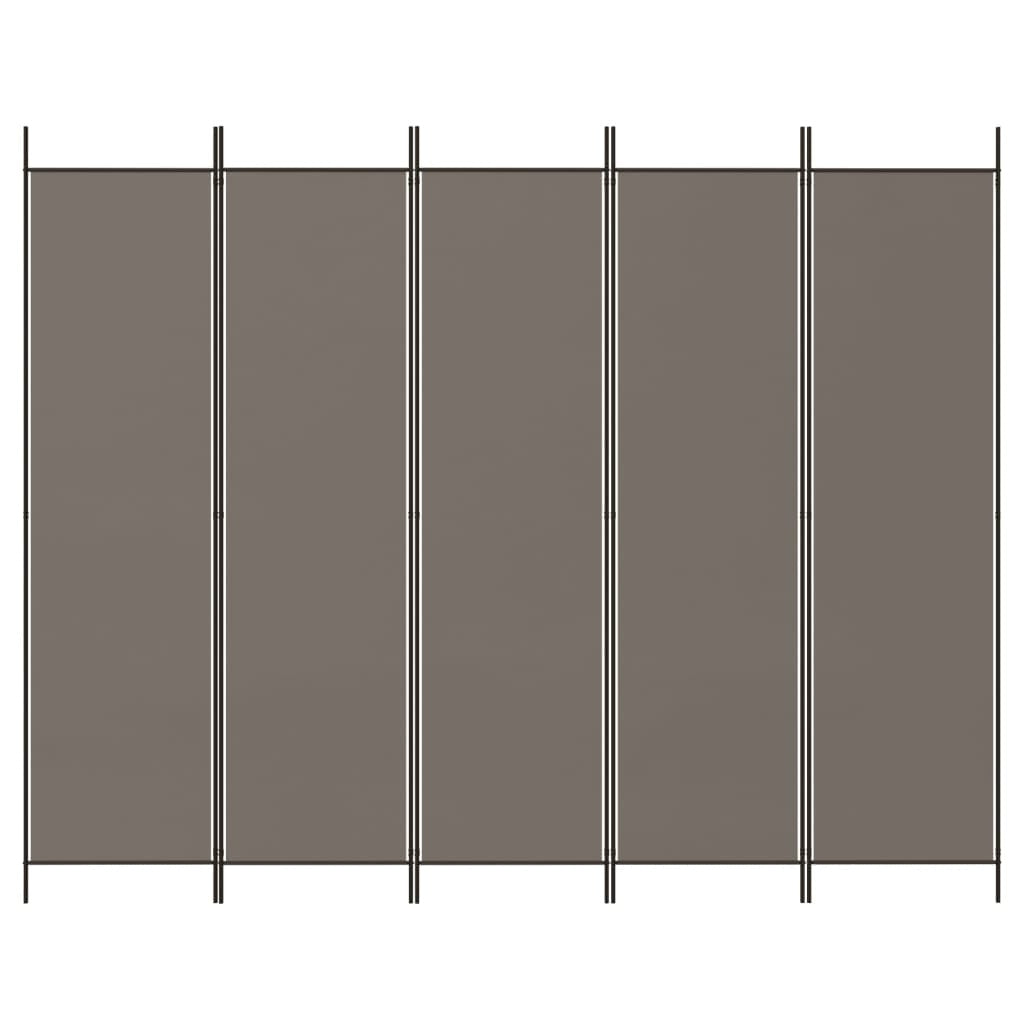 5-Panel Room Divider Anthracite 98.4"x86.6" Fabric
