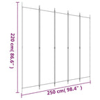 5-Panel Room Divider Anthracite 98.4"x86.6" Fabric