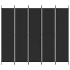 5-Panel Room Divider Black 98.4"x86.6" Fabric