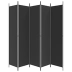 5-Panel Room Divider Black 98.4"x86.6" Fabric
