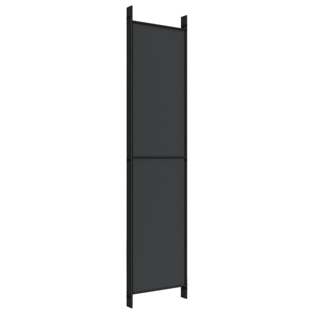 5-Panel Room Divider Black 98.4"x86.6" Fabric