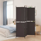3-Panel Room Divider Brown 59.1"x70.9" Fabric