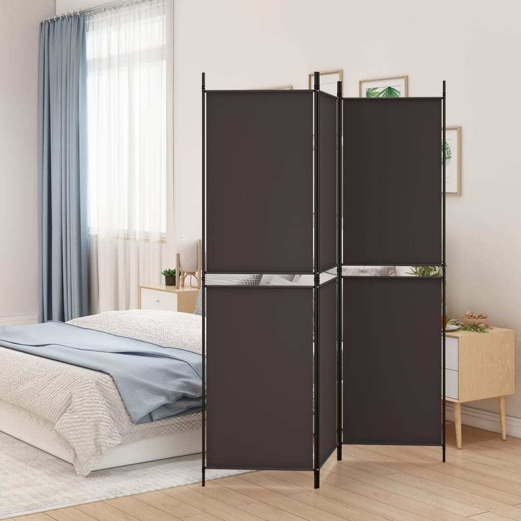 3-Panel Room Divider Brown 59.1"x70.9" Fabric