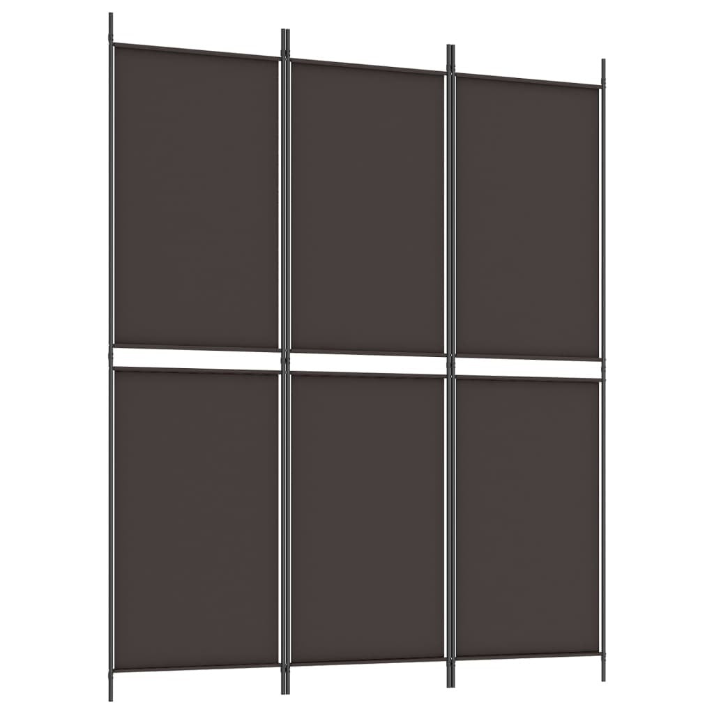 3-Panel Room Divider Brown 59.1"x70.9" Fabric