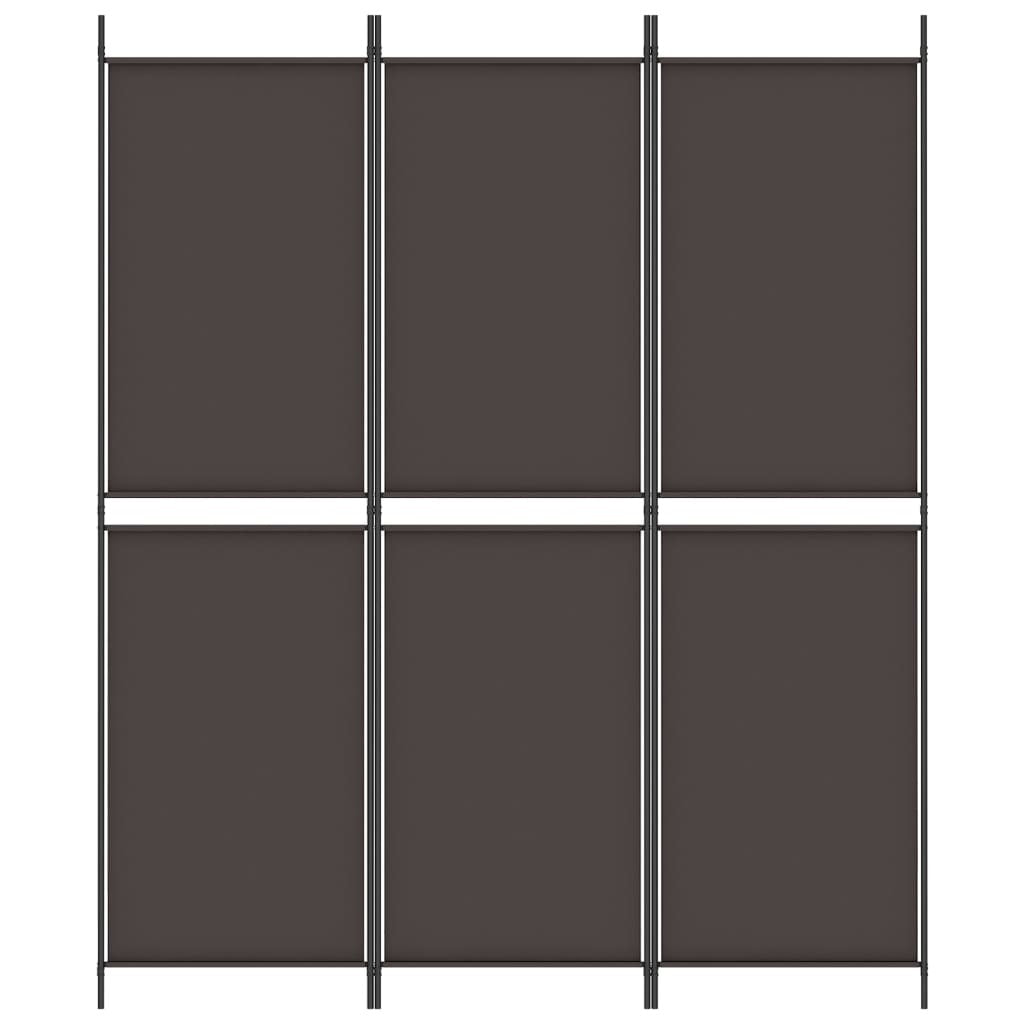 3-Panel Room Divider Brown 59.1"x70.9" Fabric