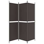 3-Panel Room Divider Brown 59.1"x70.9" Fabric