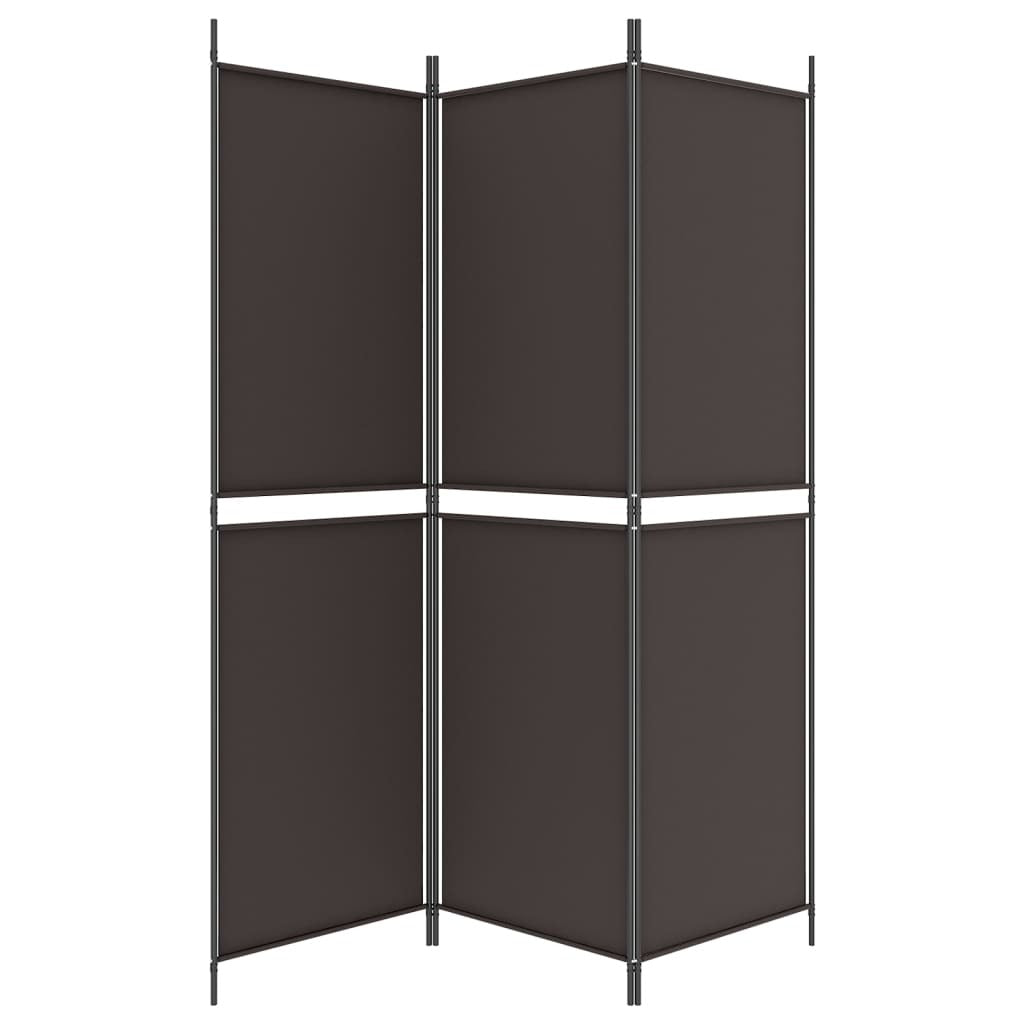 3-Panel Room Divider Brown 59.1"x70.9" Fabric